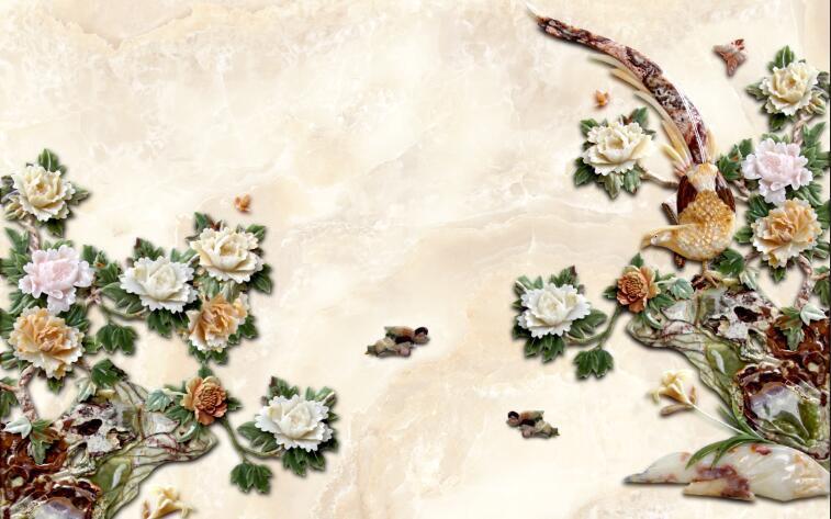 3D flower Plant Sculpture Wallpaper AJ Wallpaper 1