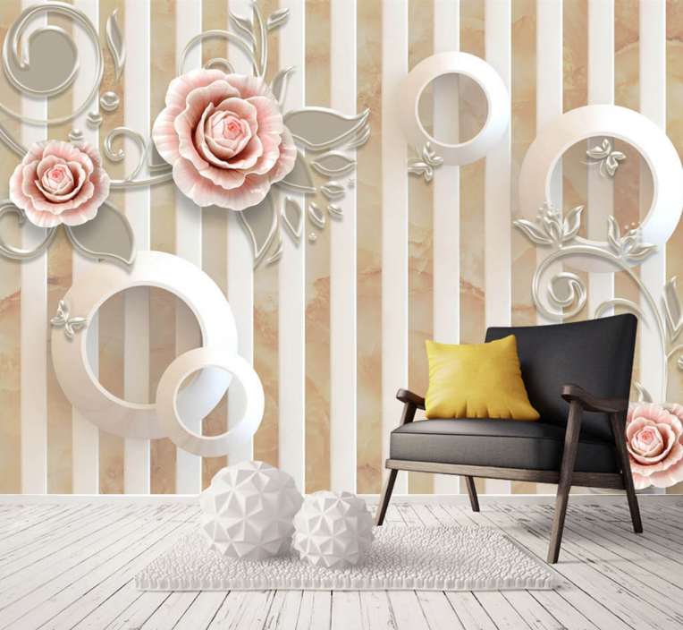 3D Round Flower 244 Wallpaper AJ Wallpaper