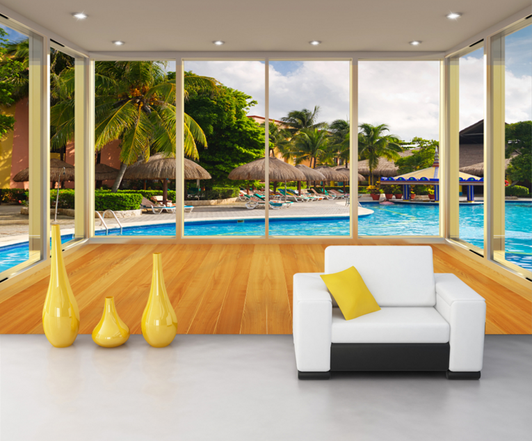 3D Swimming Pool 203 Wallpaper AJ Wallpaper