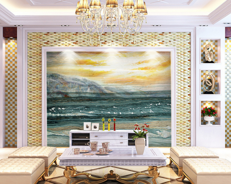 3D Dusk Waves 192 Wallpaper AJ Wallpaper