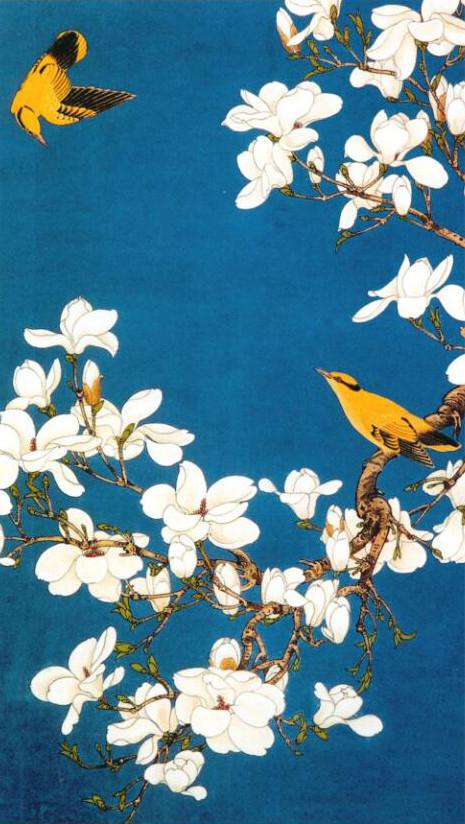 3D flowering branches The bird door mural Wallpaper AJ Wallpaper