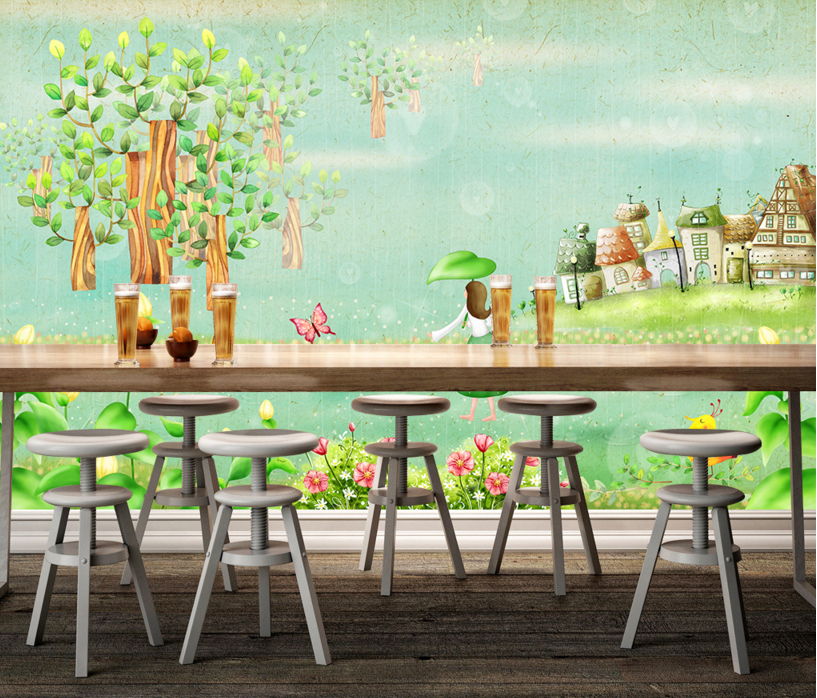 3D Lotus Umbrella 179 Wallpaper AJ Wallpaper