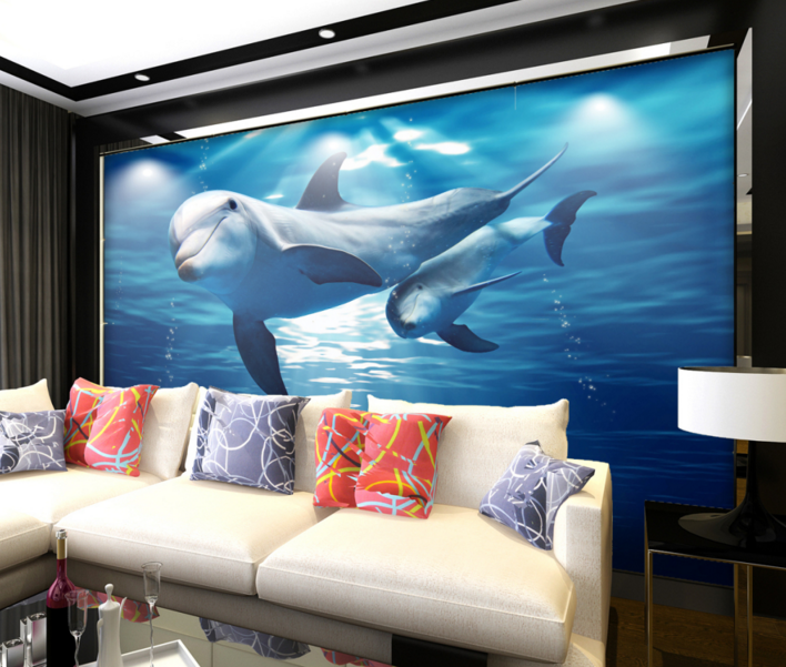 3D Smiling Dolphin 163 Wallpaper AJ Wallpaper