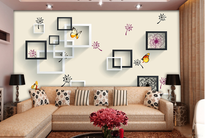 3D Box Butterfly 152 Wallpaper AJ Wallpaper