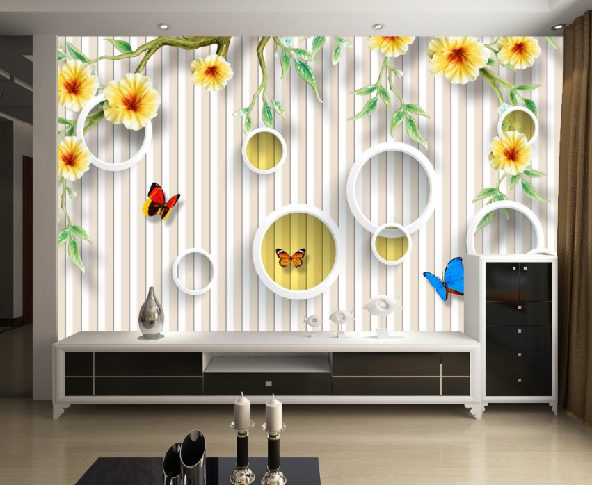 3D Round Butterfly 124 Wallpaper AJ Wallpaper