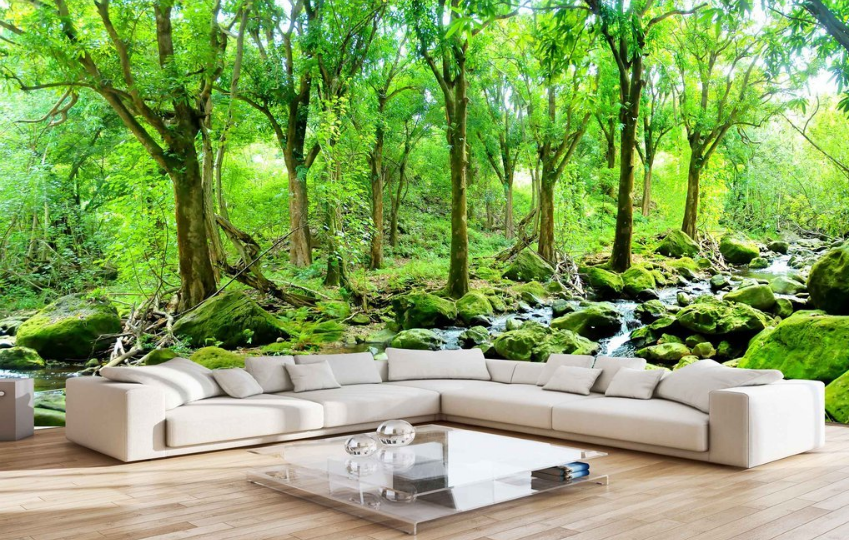 3D Wood Moss 106 Wallpaper AJ Wallpaper