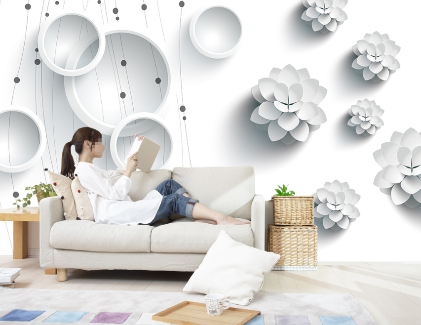 3D Mosaic Flowers 064 Wallpaper AJ Wallpaper