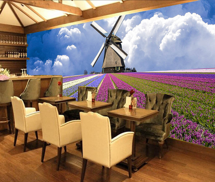 3D Windmill Flowers 063 Wallpaper AJ Wallpaper