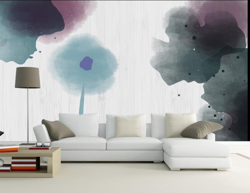 3D Ink Lotus Leafs 056 Wallpaper AJ Wallpaper