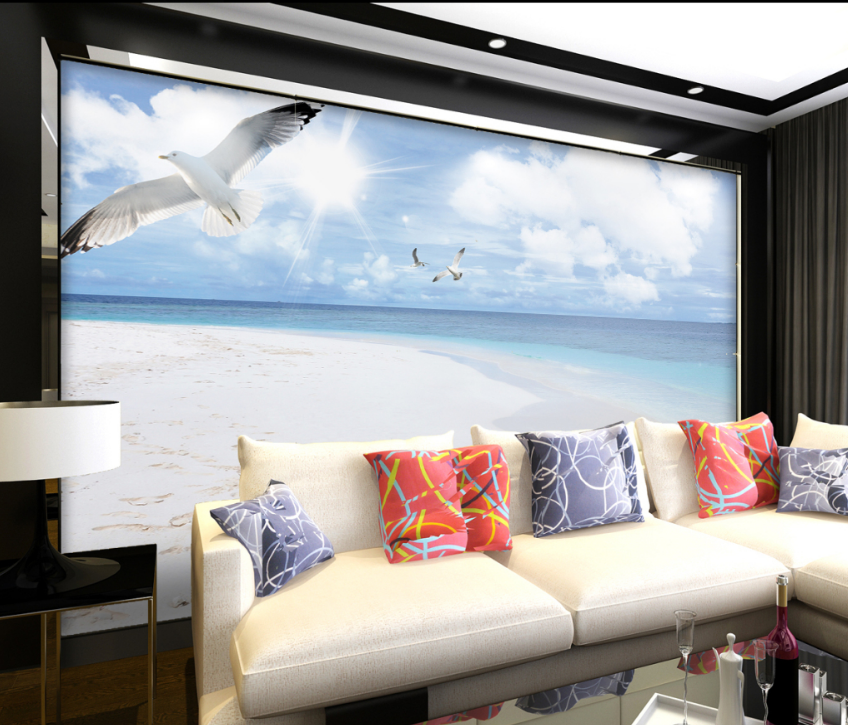 3D Seagull Sunshine 018 Wallpaper AJ Wallpaper