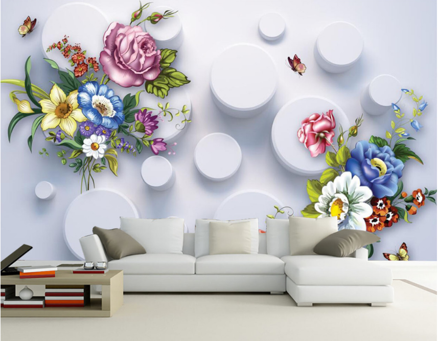 3D Bouquet Butterfly 582 Wallpaper AJ Wallpaper