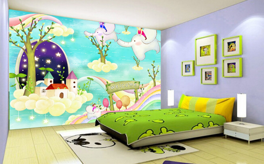 3D Rainbow House 567 Wallpaper AJ Wallpaper