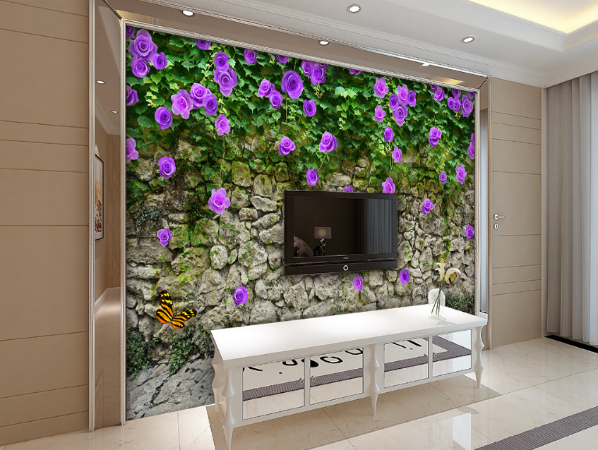 3D Wall Rose 526 Wallpaper AJ Wallpaper