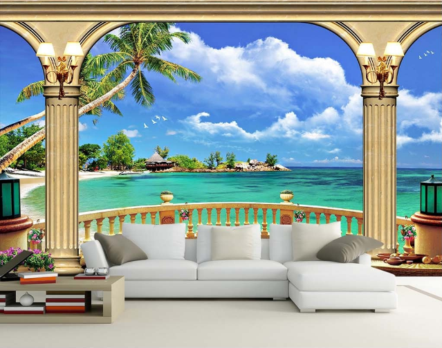 3D House Sea 475 Wallpaper AJ Wallpaper