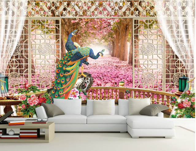 3D Peacock Petals 467 Wallpaper AJ Wallpaper