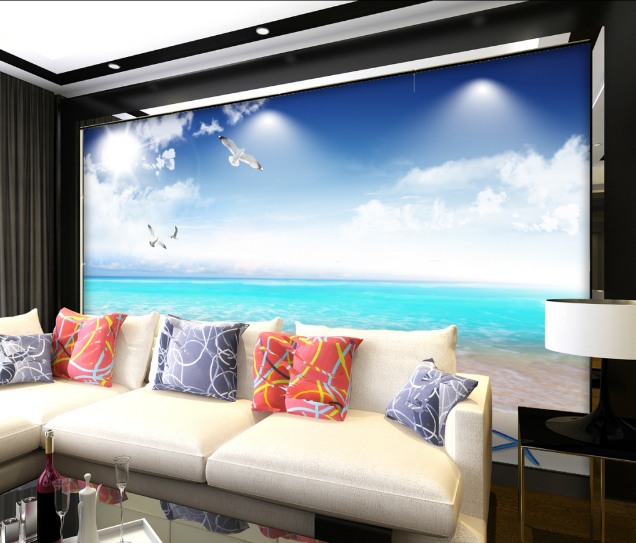 3D Sand Seagull 458 Wallpaper AJ Wallpaper