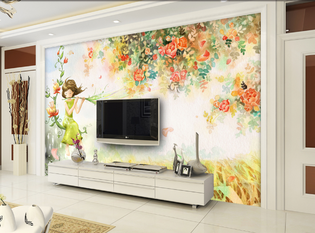 3D Girl Flower 431 Wallpaper AJ Wallpaper