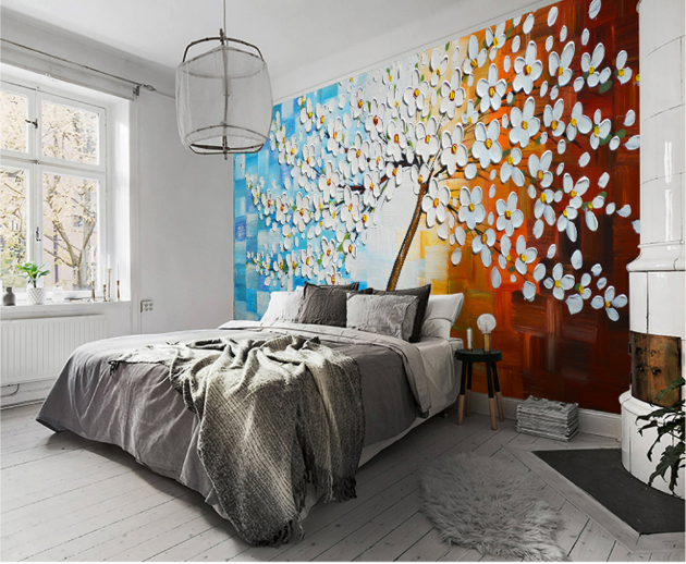 3D White Flower 304 Wallpaper AJ Wallpaper