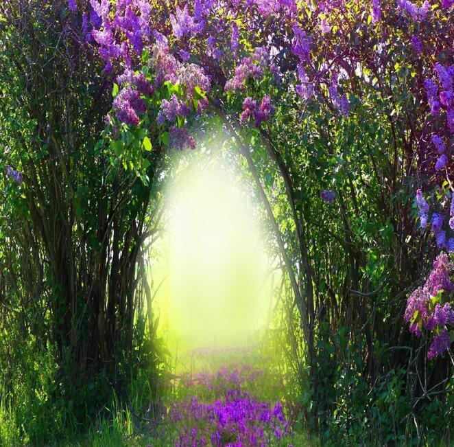 3D Flowers Trees Path 920 Curtains Drapes Wallpaper AJ Wallpaper