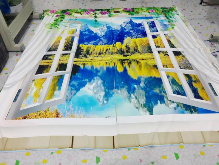 3D Window Lake Scenery 911 Curtains Drapes Wallpaper AJ Wallpaper