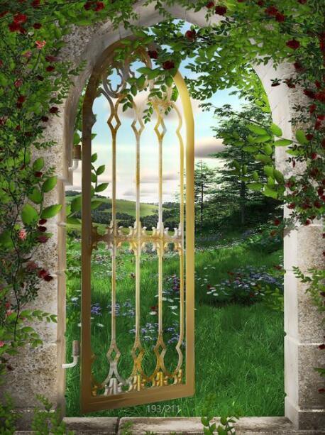 3D Arch Gate Scenery 896 Curtains Drapes Wallpaper AJ Wallpaper