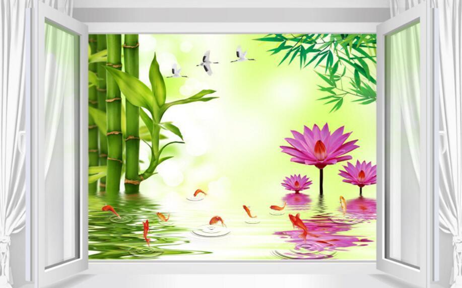 3D Gate Lake Scenery 874 Curtains Drapes Wallpaper AJ Wallpaper