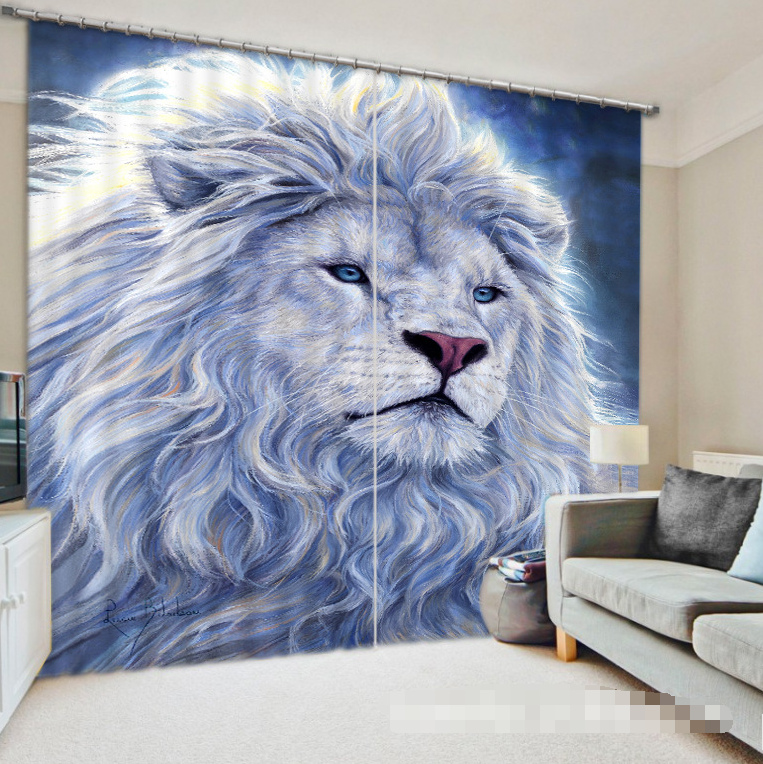 3D Hand Painted Lion 1043 Curtains Drapes Wallpaper AJ Wallpaper