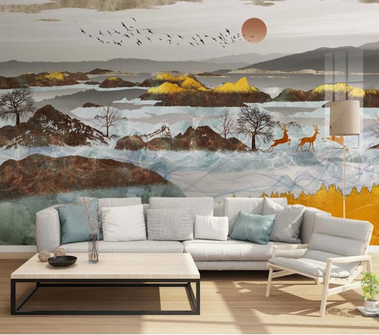 3D Orange Fawn WC2219 Wall Murals