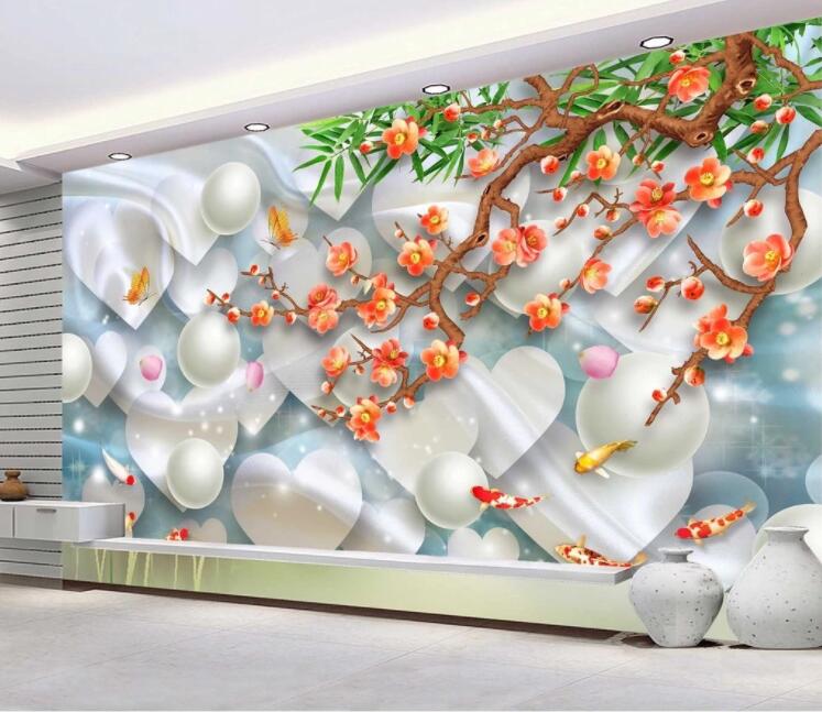 3D Plum Pearl WC1881 Wall Murals