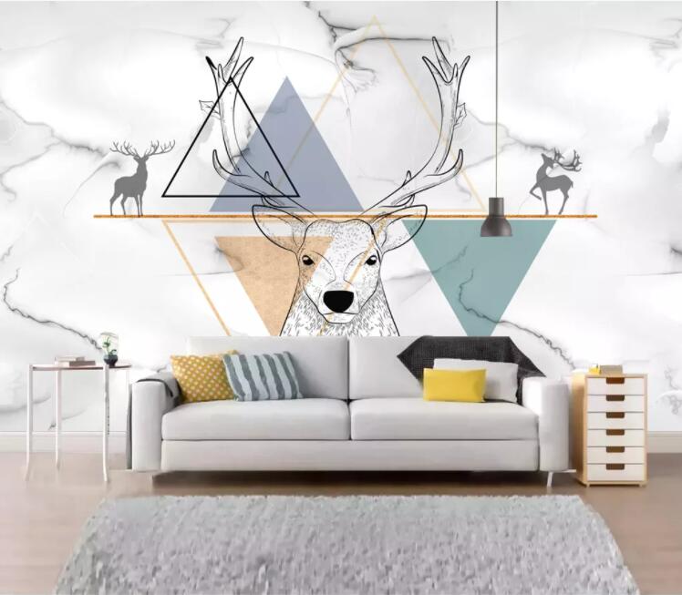 3D Black Deer WC1781 Wall Murals