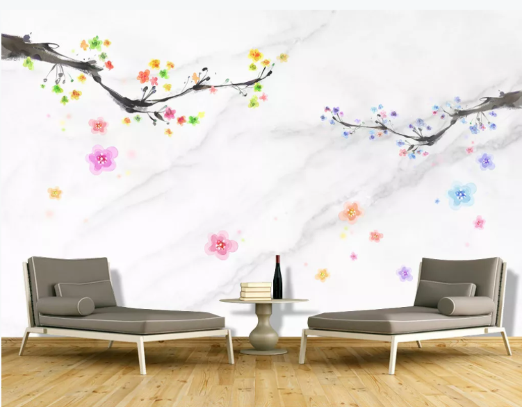 3D Colored Petals WC763 Wall Murals