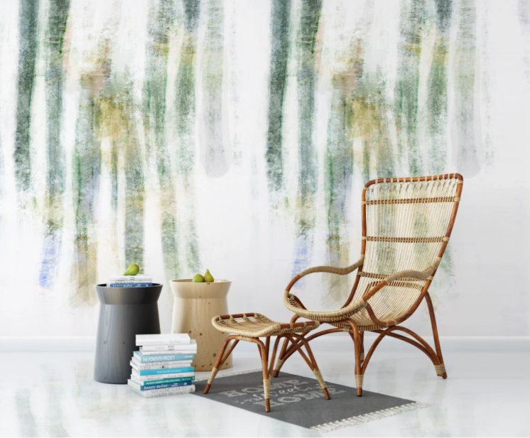 3D Green Stripes WC765 Wall Murals