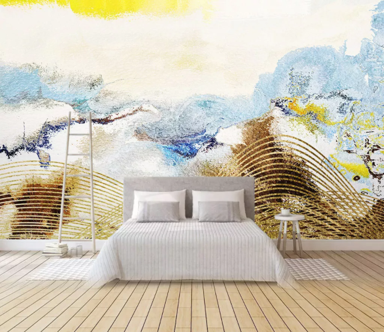 3D Golden Pattern WC2025 Wall Murals