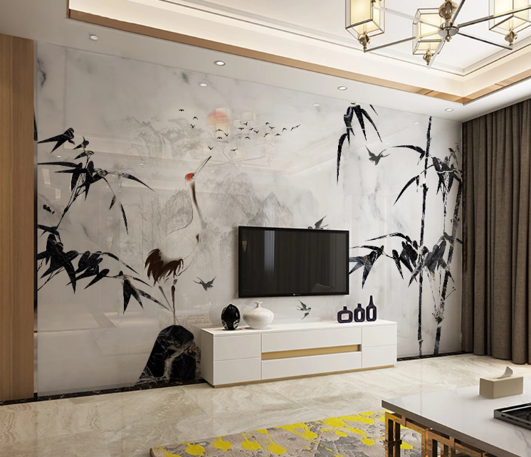 3D Crane Bamboo WC2013 Wall Murals