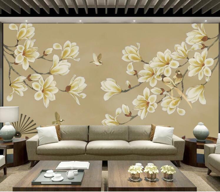 3D Yellow Plum WC2042 Wall Murals