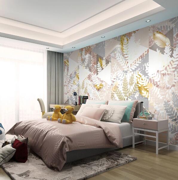 3D Feather Leaf WC1724 Wall Murals