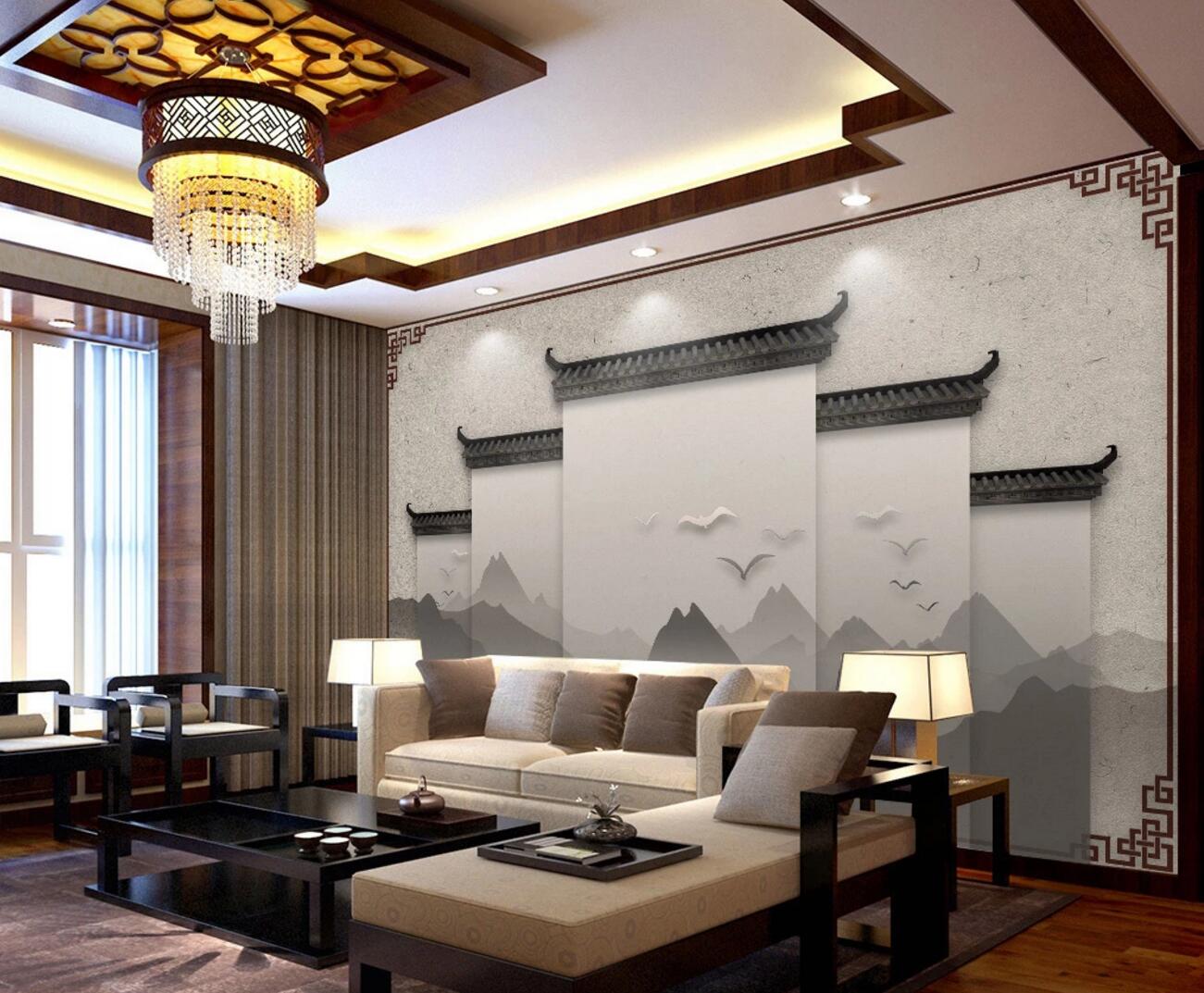 3D Roof Pattern WC402 Wall Murals