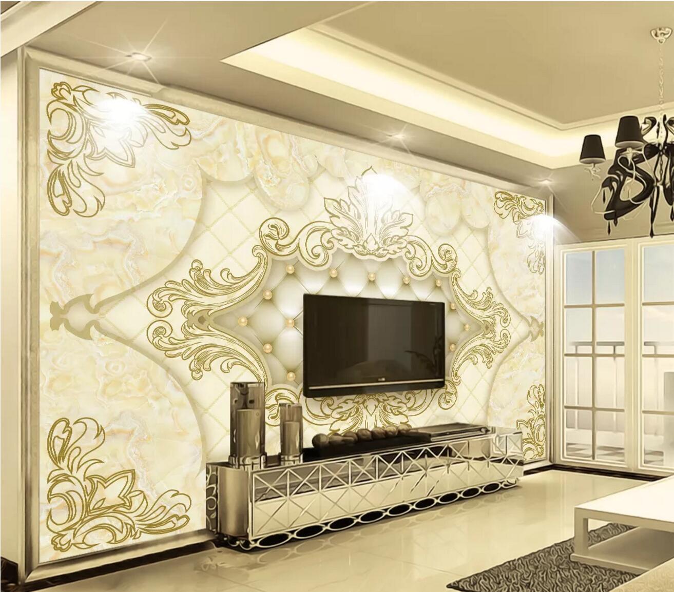 3D Yellow Pattern WC420 Wall Murals