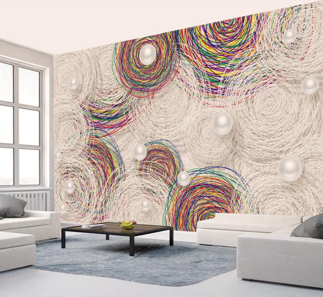 3D Color Line Pearl WC414 Wall Murals