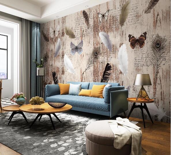 3D Butterfly Feather WC1418 Wall Murals