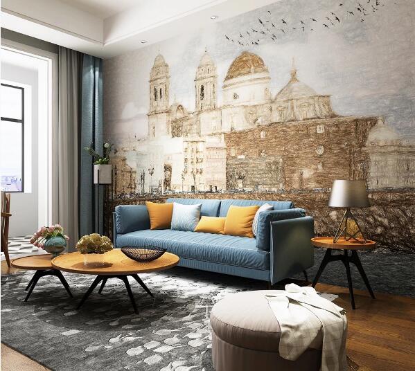 3D Villa House WC1393 Wall Murals