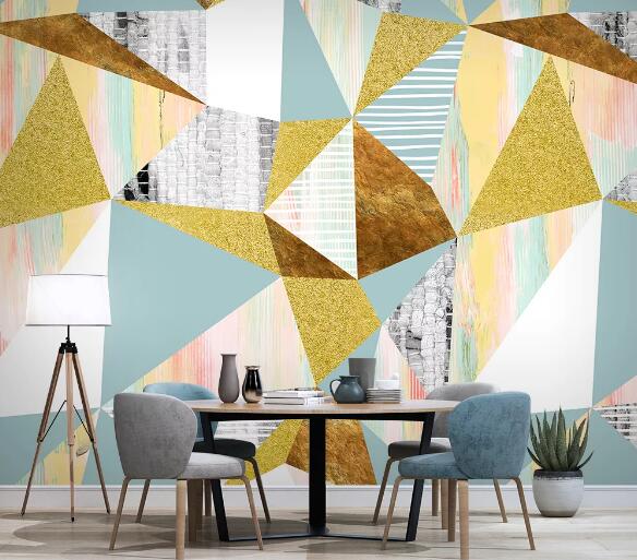 3D Golden Triangle WC1315 Wall Murals