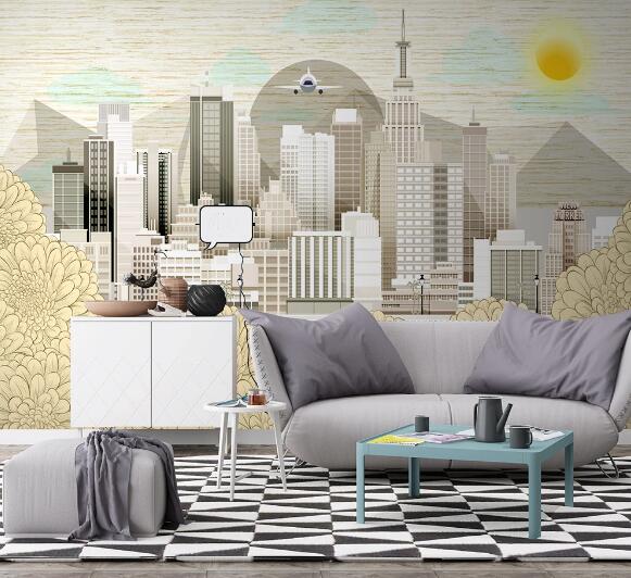3D Flower City WC1295 Wall Murals