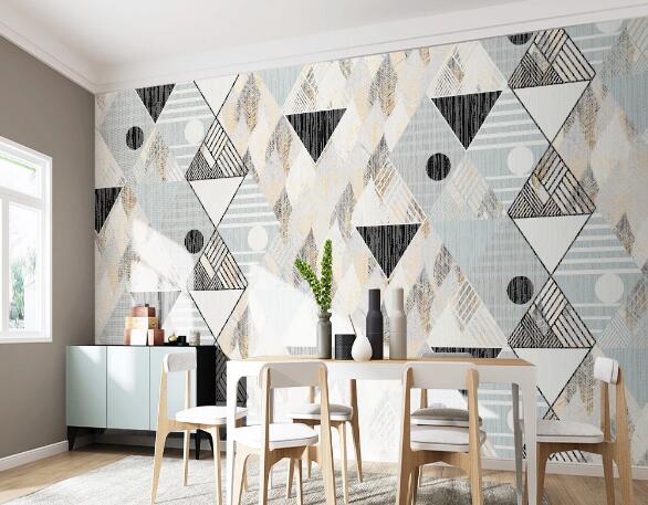 3D Black Triangle WC1266 Wall Murals