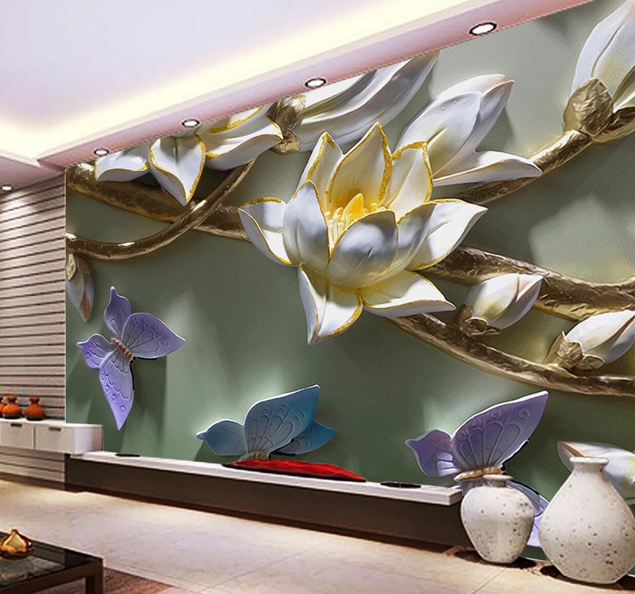 3D Embossed Butterfly WC694 Wall Murals