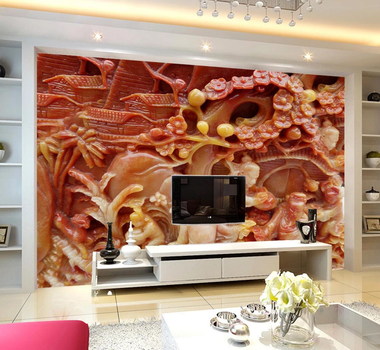 3D Jade Statue WC681 Wall Murals