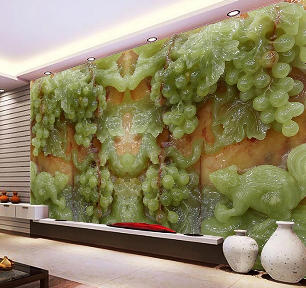 3D Jade Grape WC584 Wall Murals