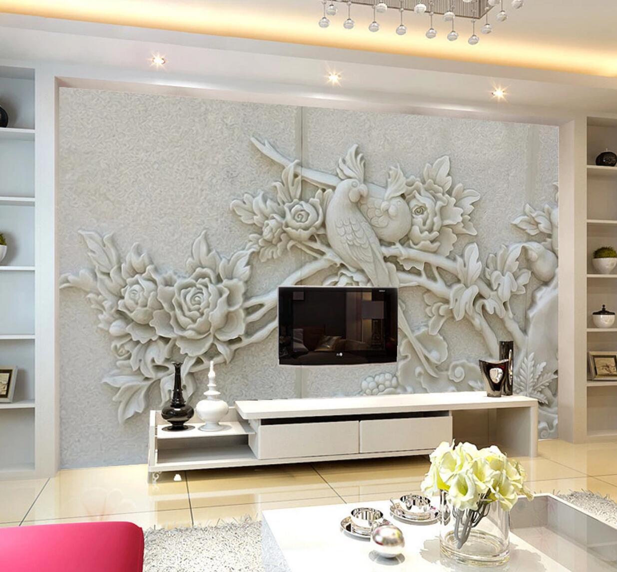 3D Jade Parrot WC583 Wall Murals