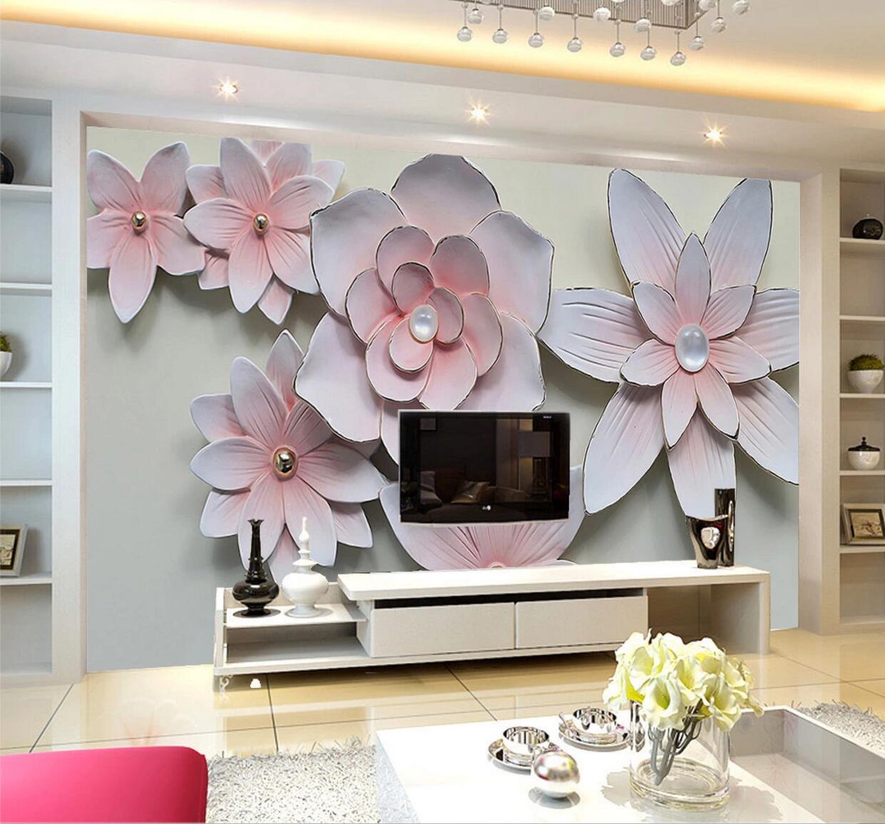 3D Pearl Flower WC578 Wall Murals