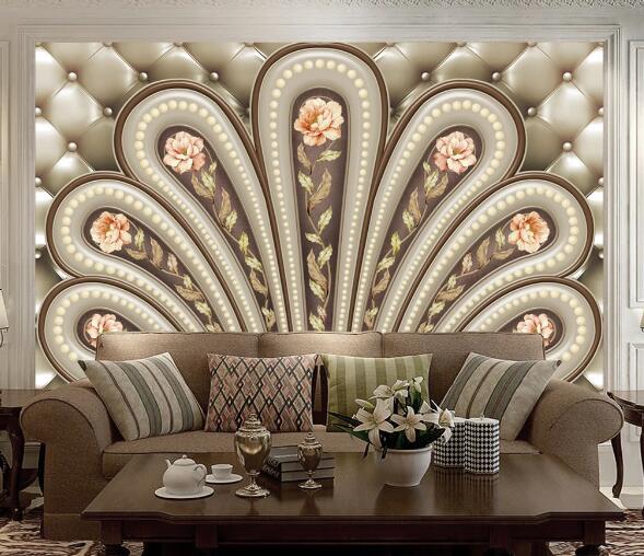 3D Red Peony WC1738 Wall Murals